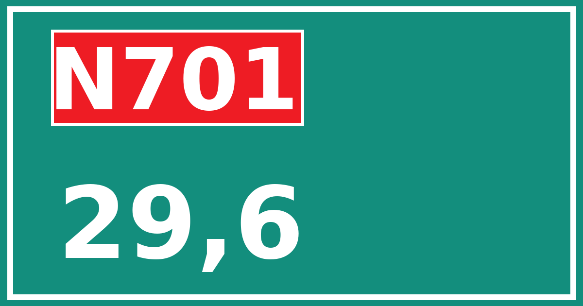 Hectometerbord N701 29,6