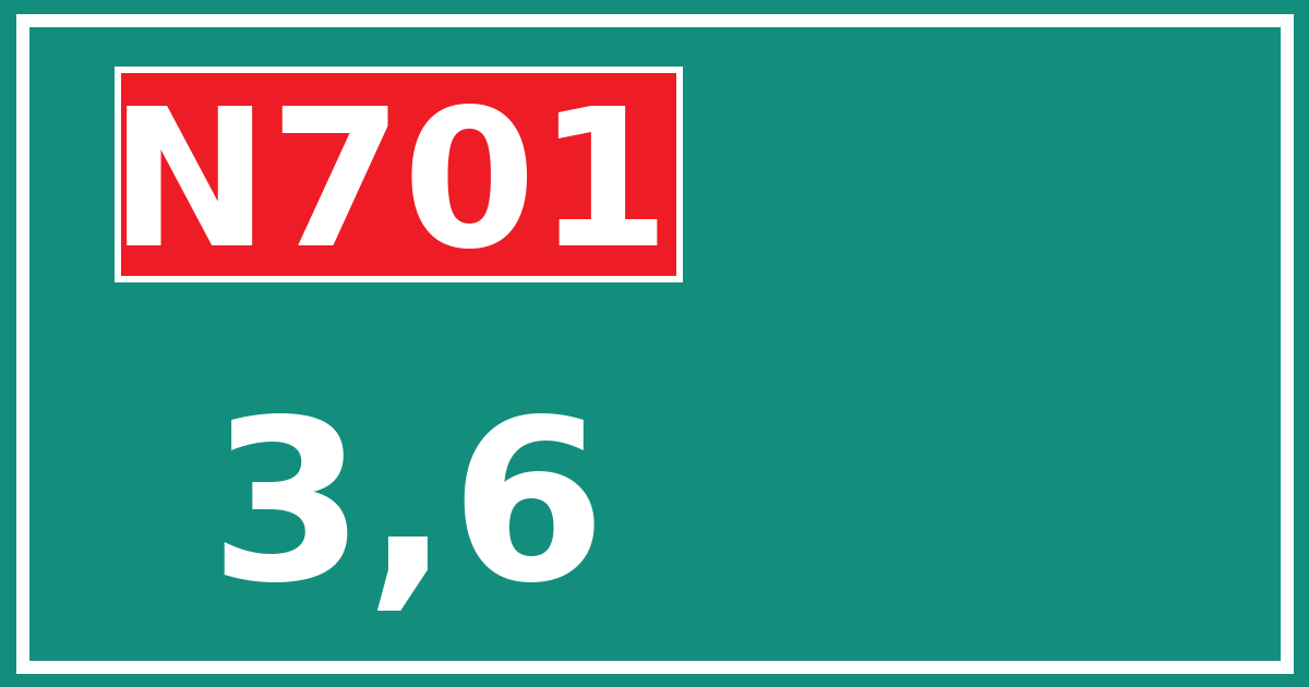 Hectometerbord N701 3,6