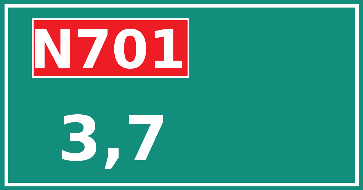 Hectometerbord N701 3,7