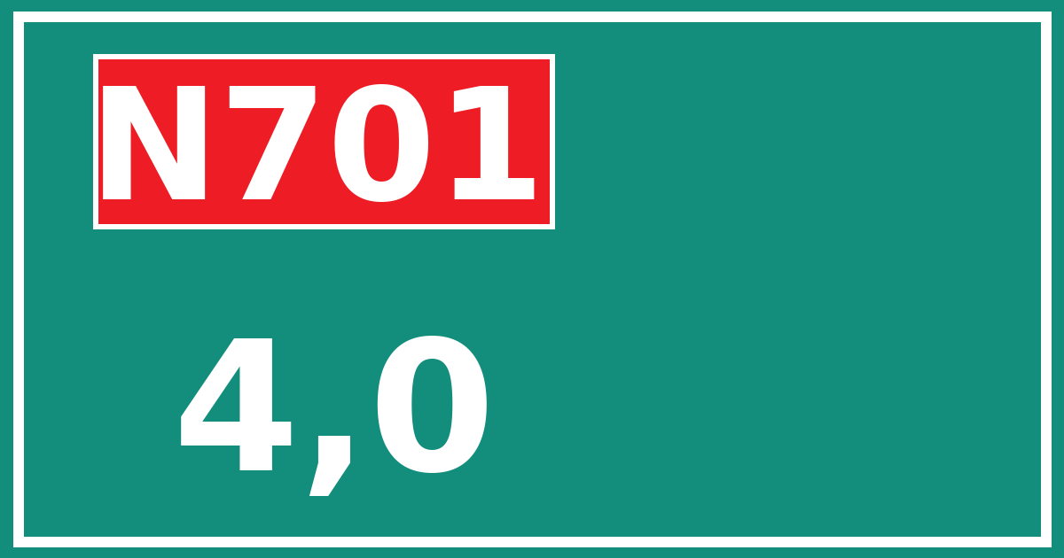 Hectometerbord N701 4,0