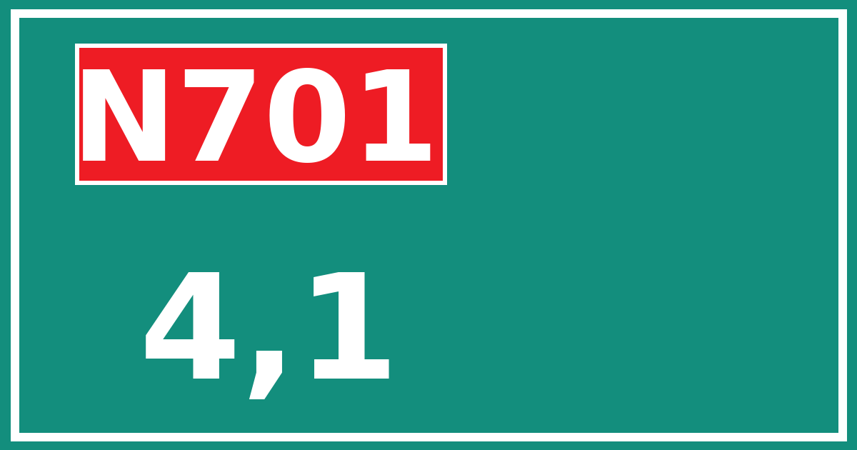 Hectometerbord N701 4,1