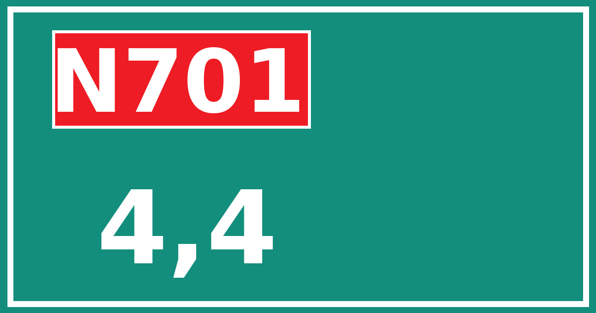 Hectometerbord N701 4,4