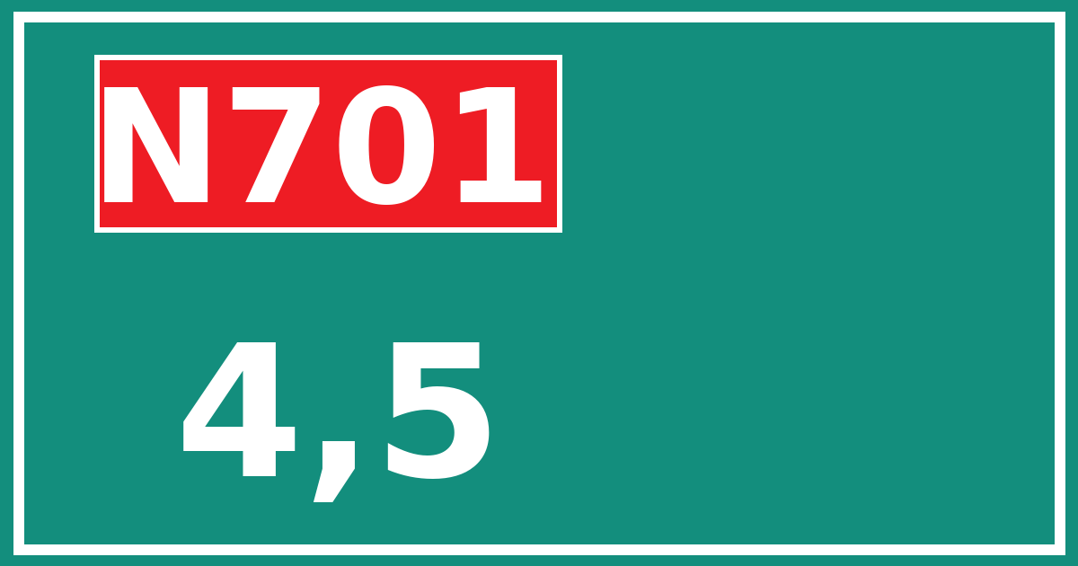 Hectometerbord N701 4,5