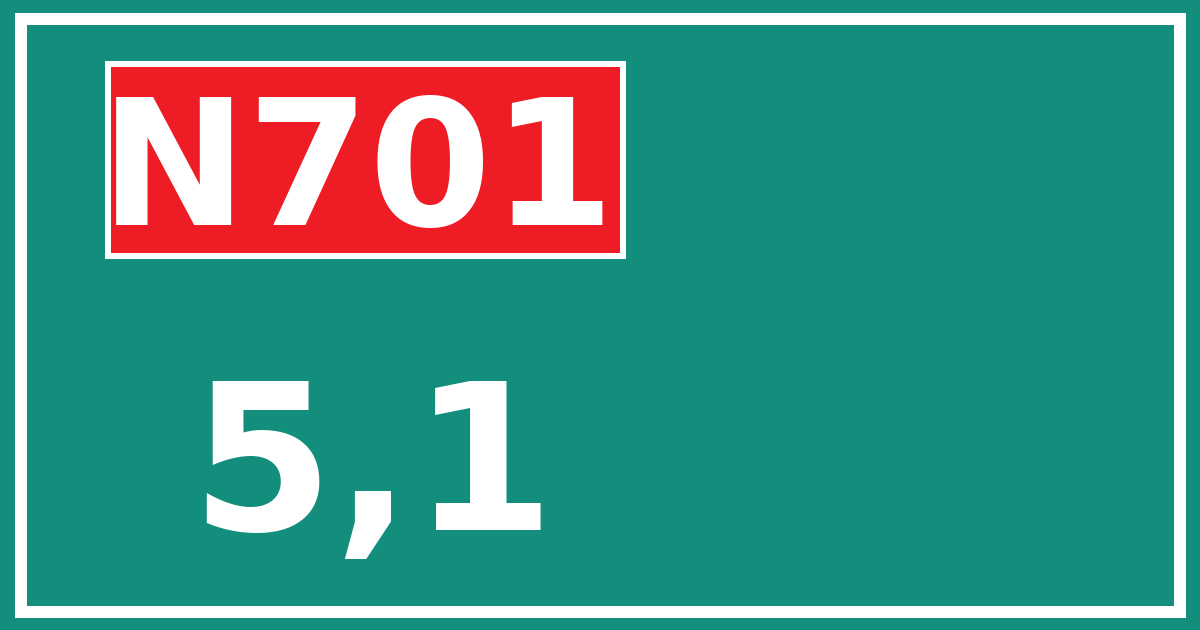 Hectometerbord N701 5,1