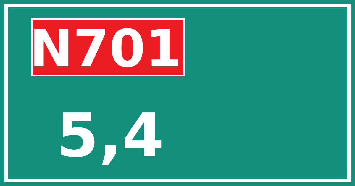 Hectometerbord N701 5,4