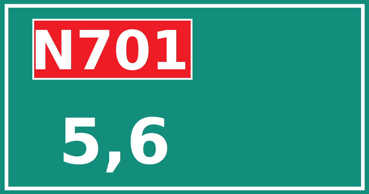 Hectometerbord N701 5,6