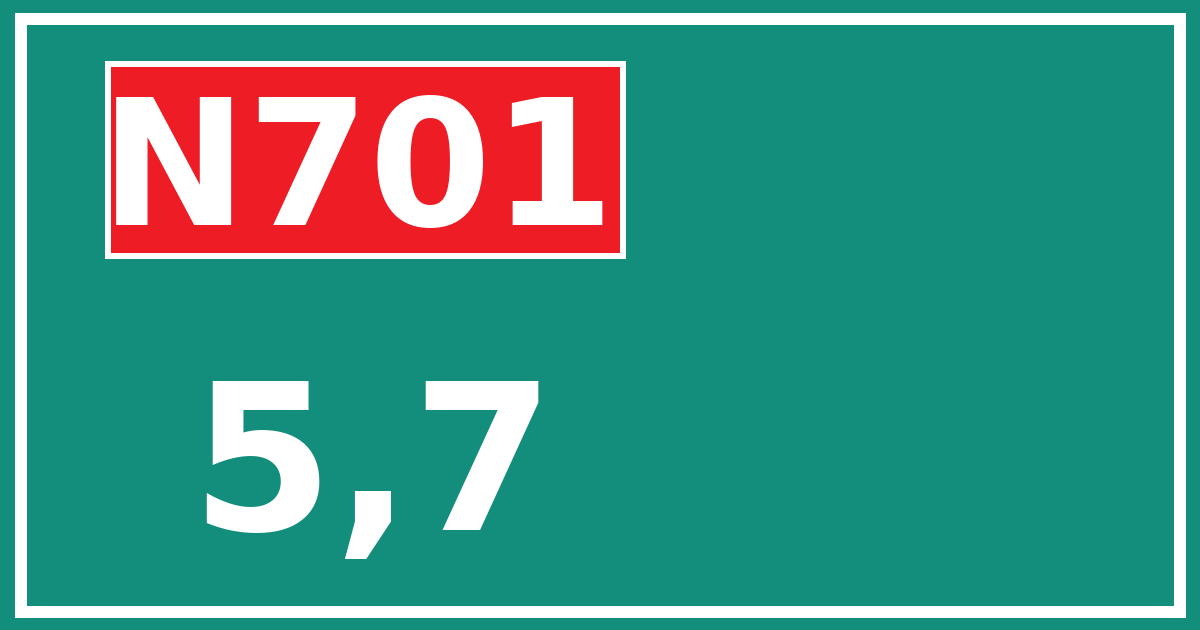 Hectometerbord N701 5,7
