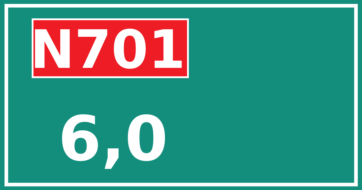 Hectometerbord N701 6,0