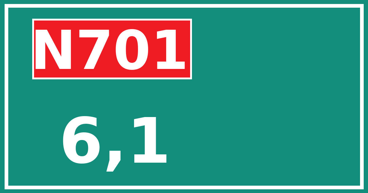 Hectometerbord N701 6,1