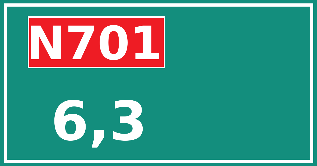 Hectometerbord N701 6,3