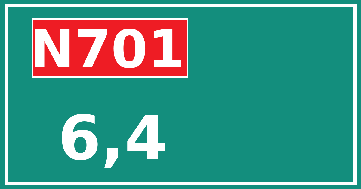 Hectometerbord N701 6,4