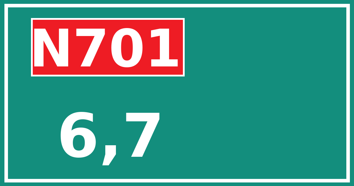 Hectometerbord N701 6,7