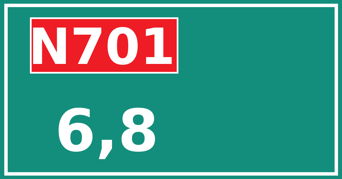 Hectometerbord N701 6,8