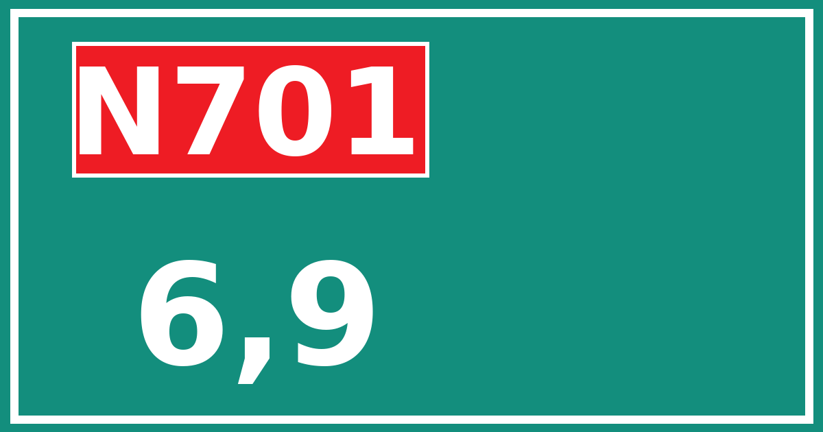 Hectometerbord N701 6,9