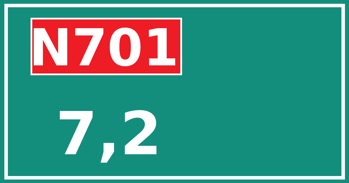 Hectometerbord N701 7,2