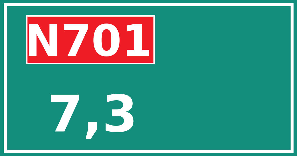 Hectometerbord N701 7,3