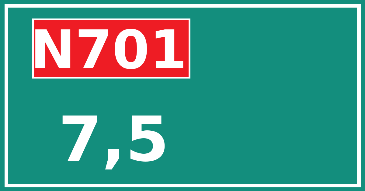 Hectometerbord N701 7,5