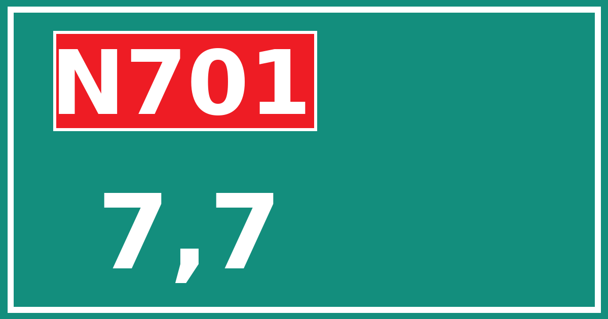 Hectometerbord N701 7,7