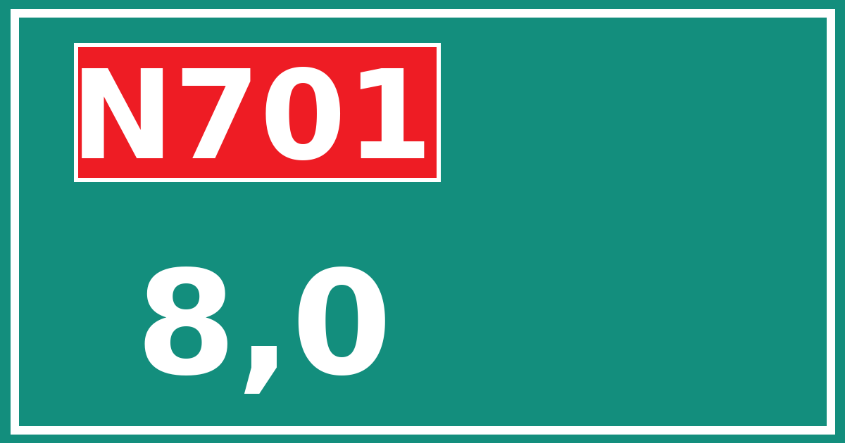 Hectometerbord N701 8,0