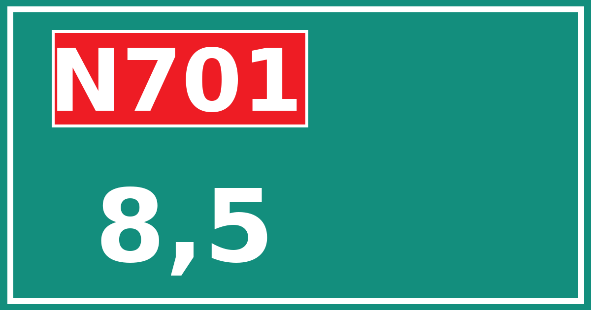 Hectometerbord N701 8,5
