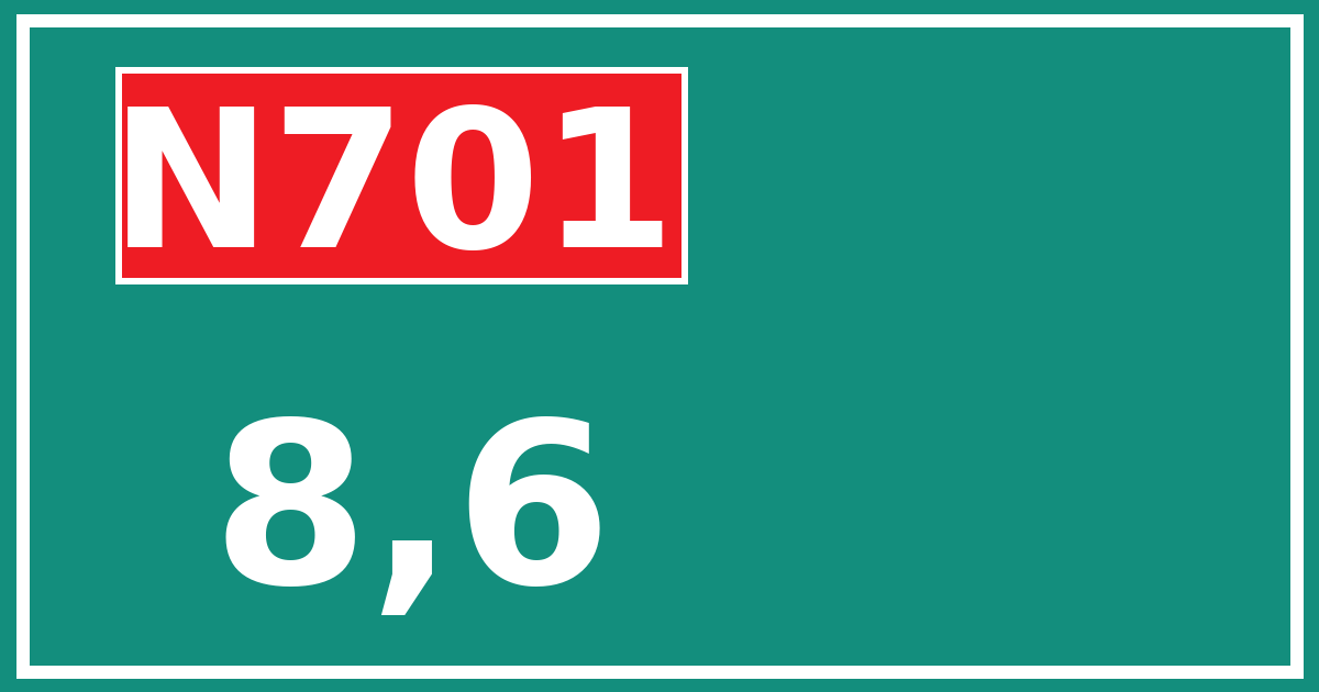 Hectometerbord N701 8,6