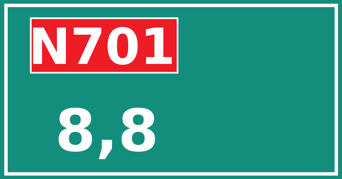 Hectometerbord N701 8,8