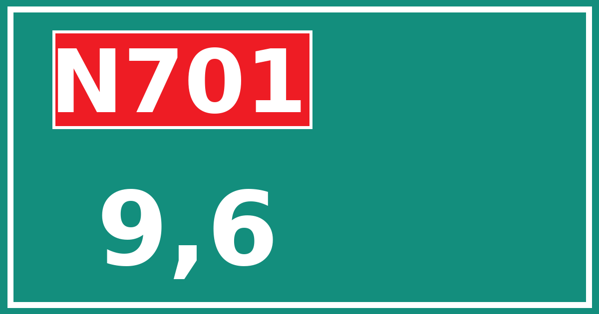 Hectometerbord N701 9,6
