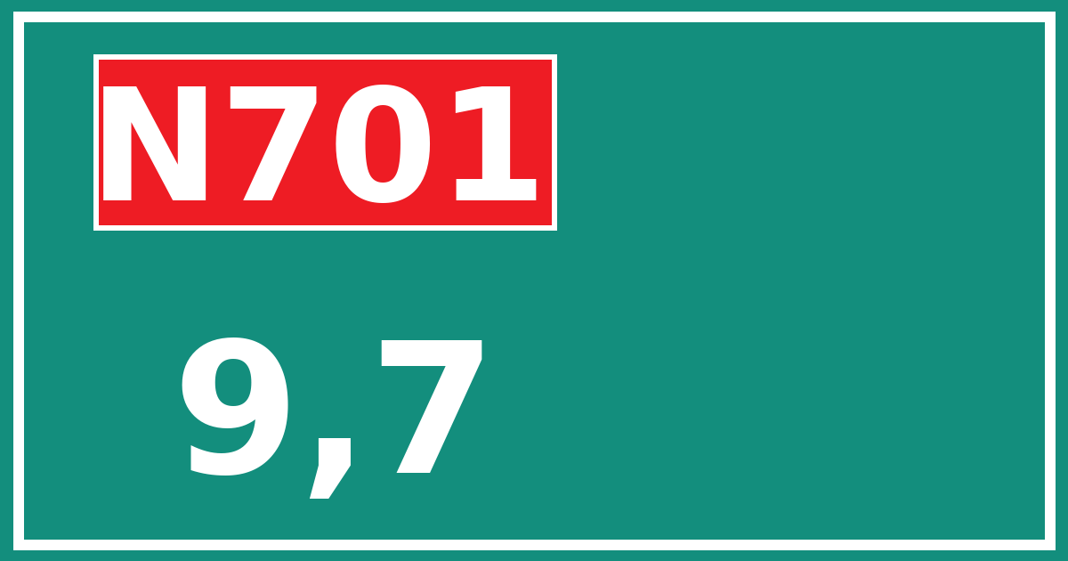Hectometerbord N701 9,7