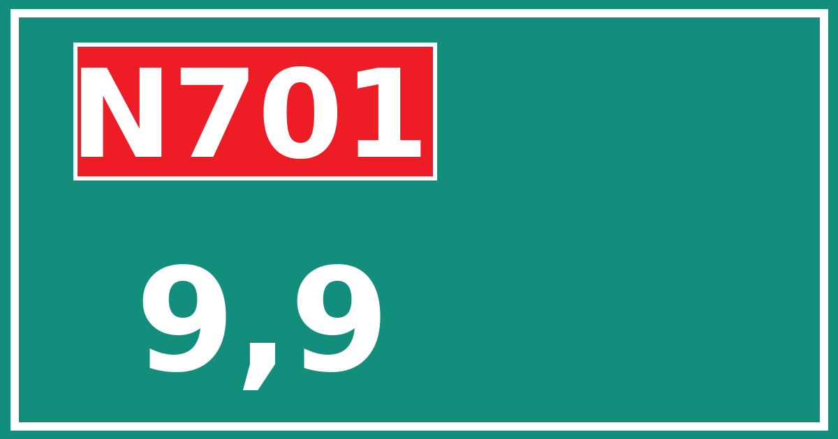 Hectometerbord N701 9,9