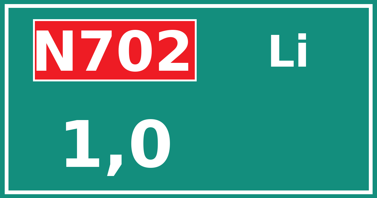 Hectometerbord N702 1,0 zijde Li