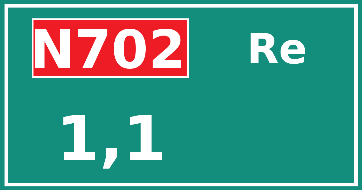 Hectometerbord N702 1,1 zijde Re