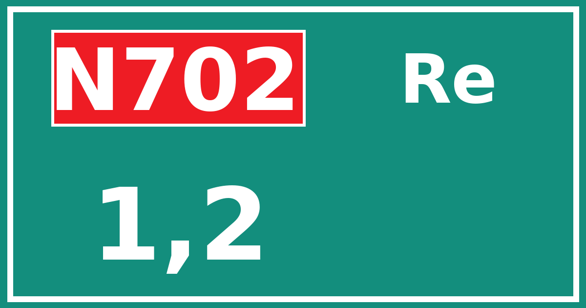 Hectometerbord N702 1,2 zijde Re