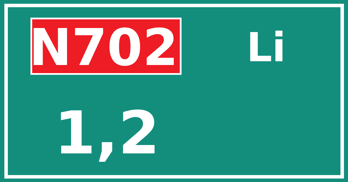 Hectometerbord N702 1,2 zijde Li