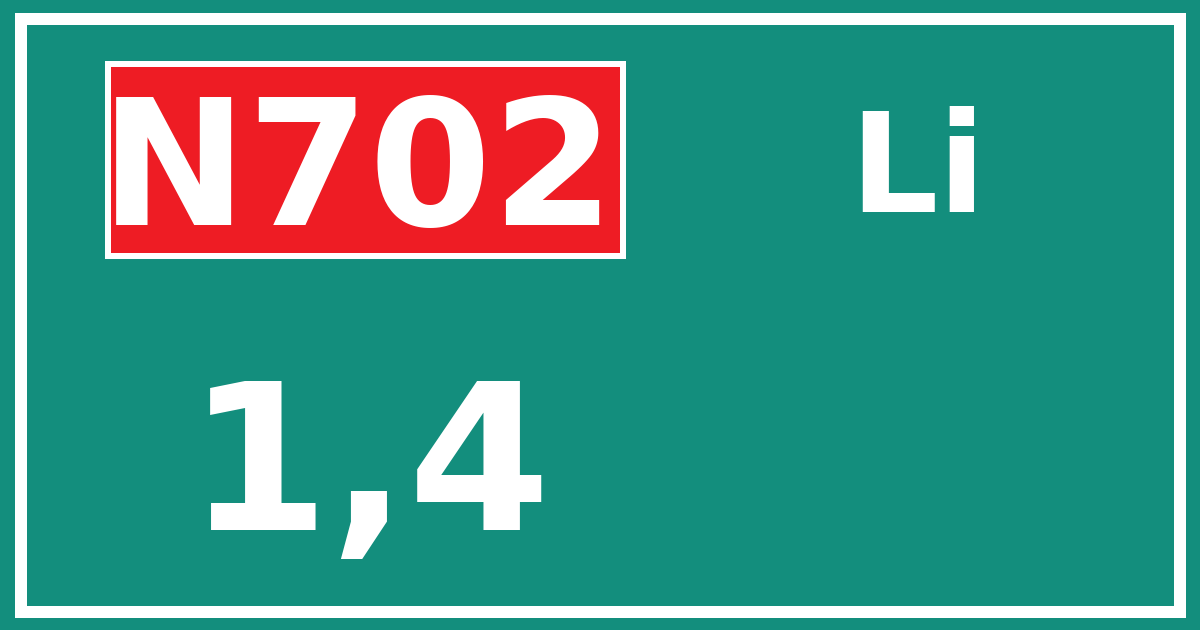 Hectometerbord N702 1,4 zijde Li