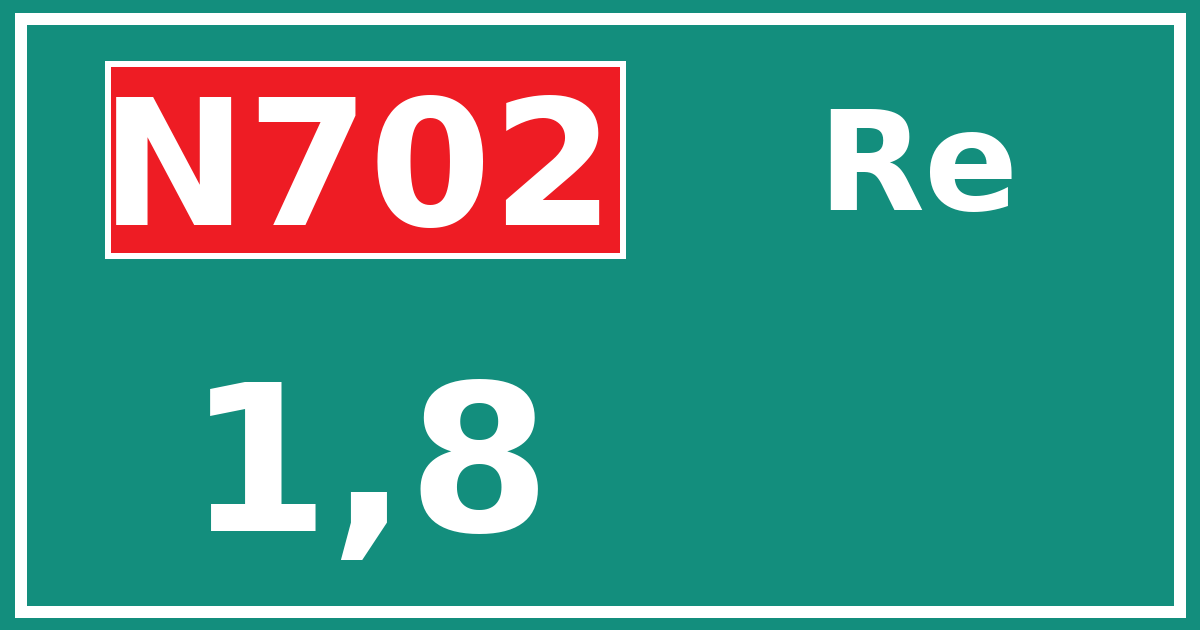 Hectometerbord N702 1,8 zijde Re