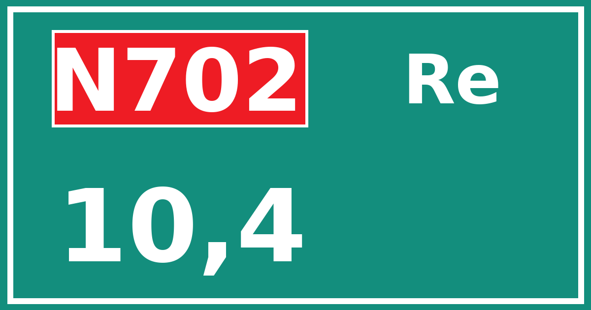 Hectometerbord N702 10,4 zijde Re