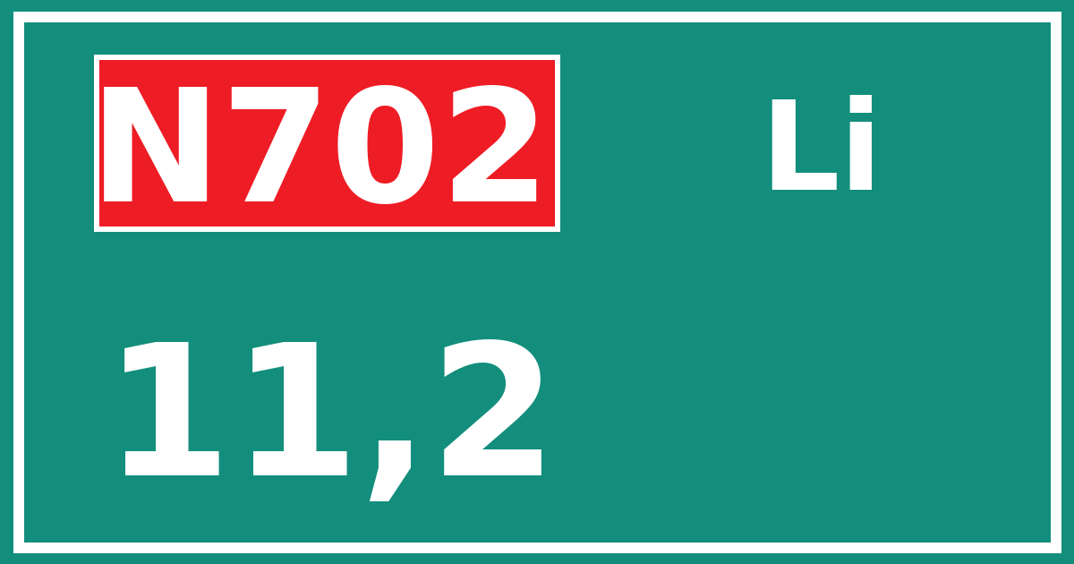 Hectometerbord N702 11,2 zijde Li