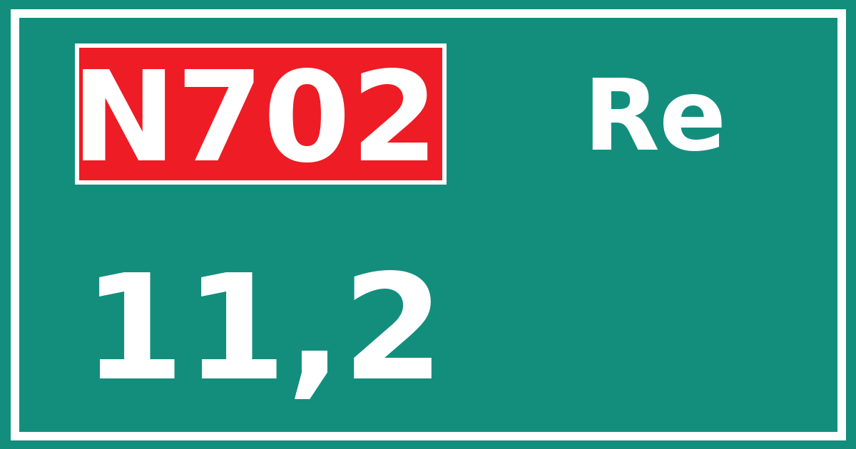 Hectometerbord N702 11,2 zijde Re
