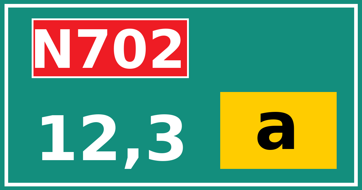 Hectometerbord N702 12,3 letter a