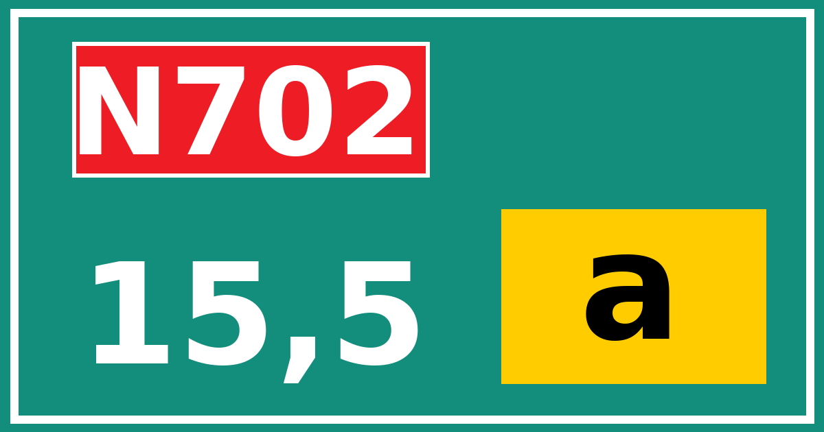 Hectometerbord N702 15,5 letter a