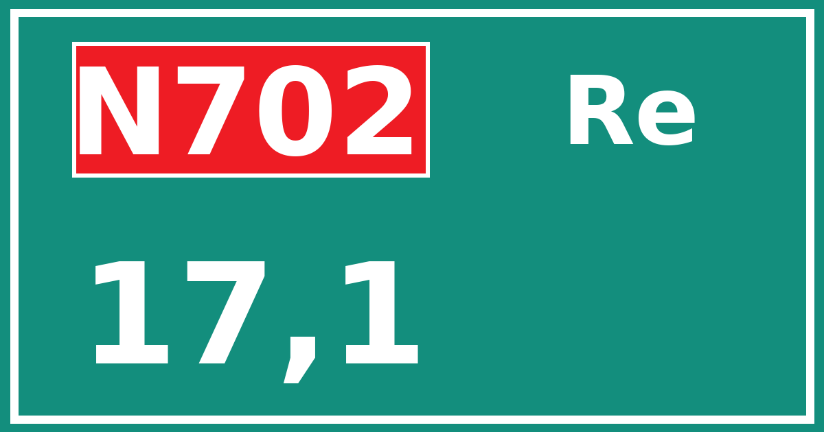Hectometerbord N702 17,1 zijde Re