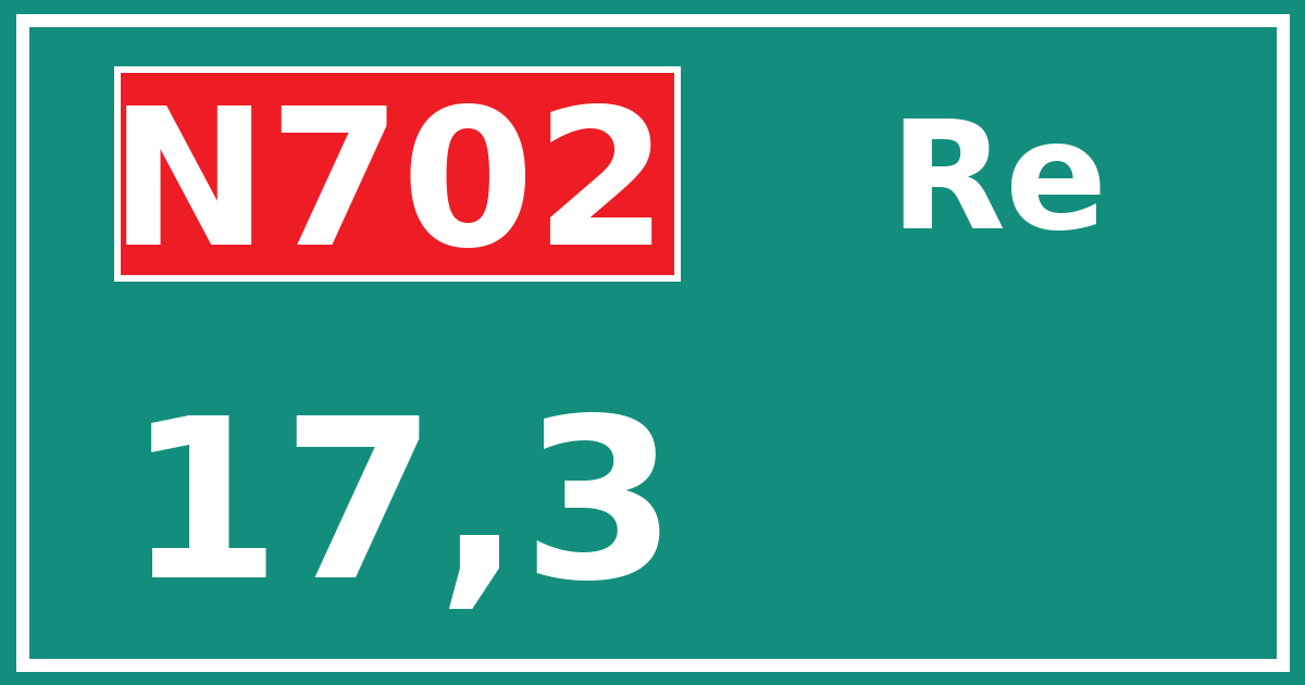 Hectometerbord N702 17,3 zijde Re
