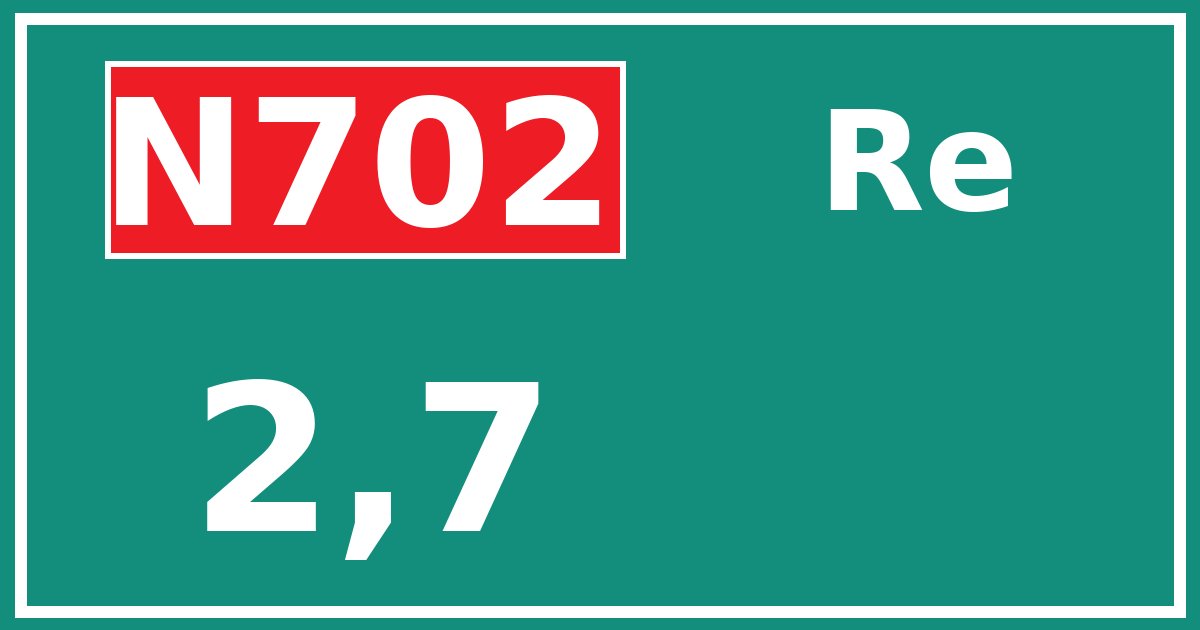 Hectometerbord N702 2,7 zijde Re