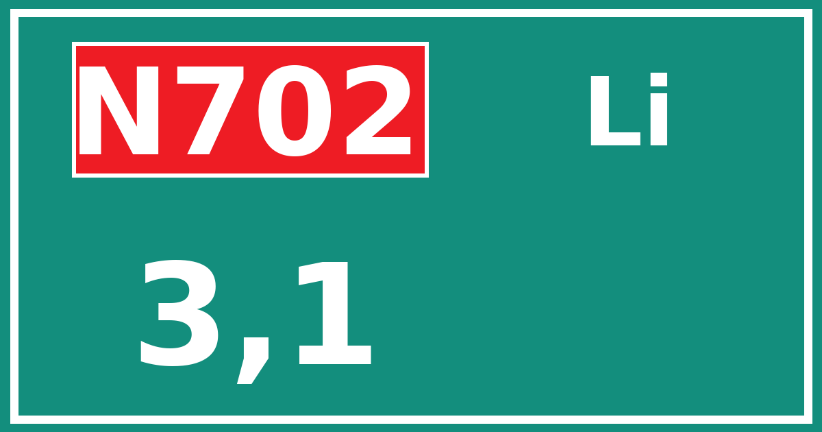 Hectometerbord N702 3,1 zijde Li