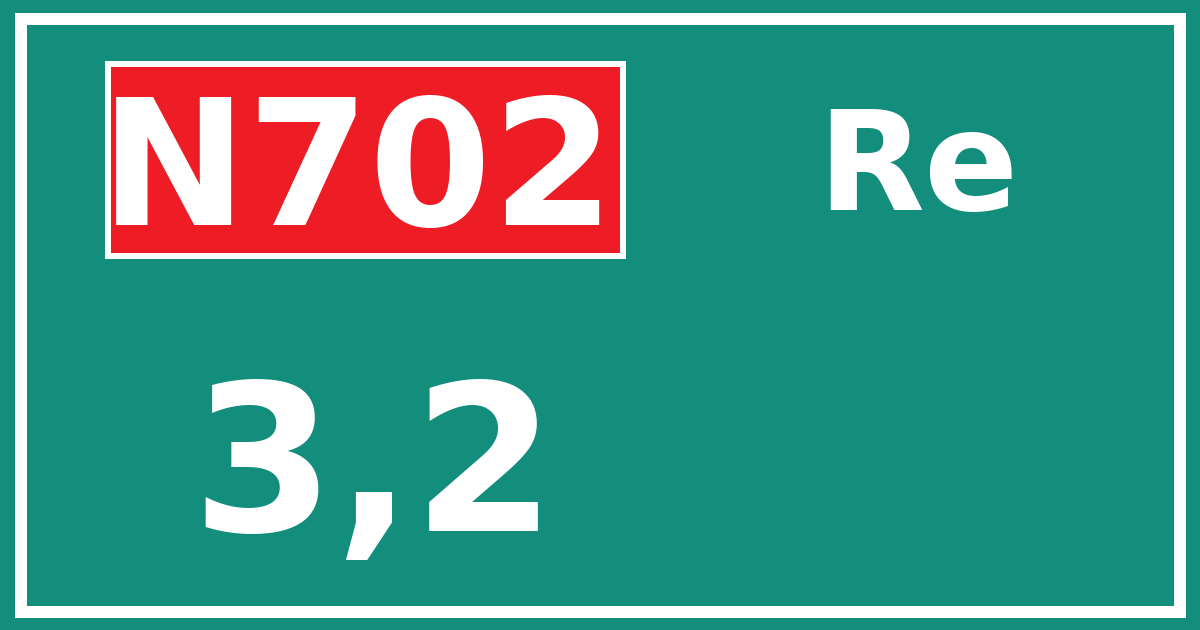 Hectometerbord N702 3,2 zijde Re