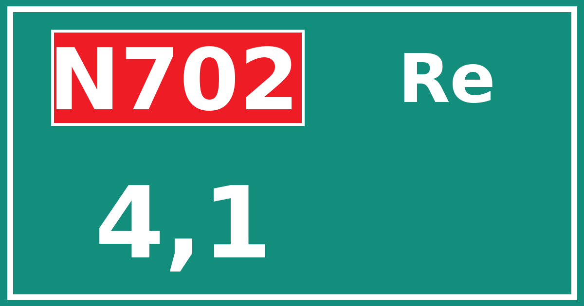 Hectometerbord N702 4,1 zijde Re