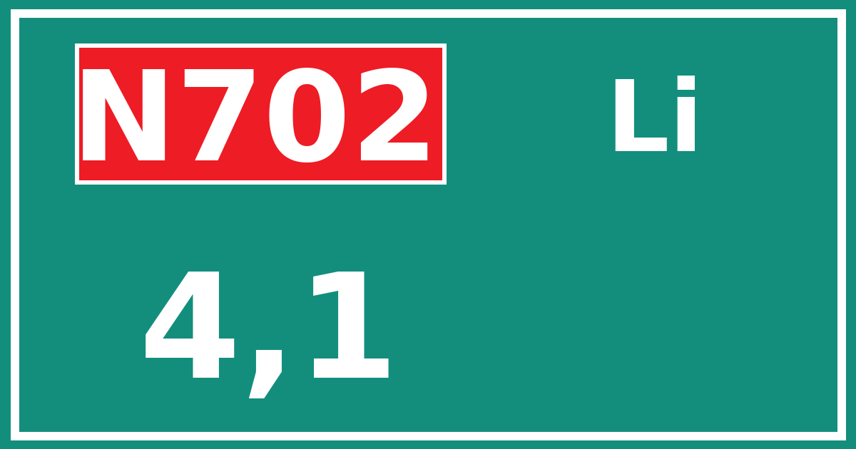 Hectometerbord N702 4,1 zijde Li
