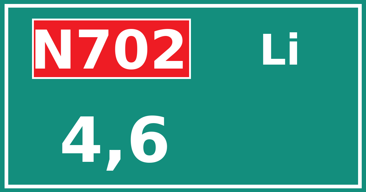 Hectometerbord N702 4,6 zijde Li
