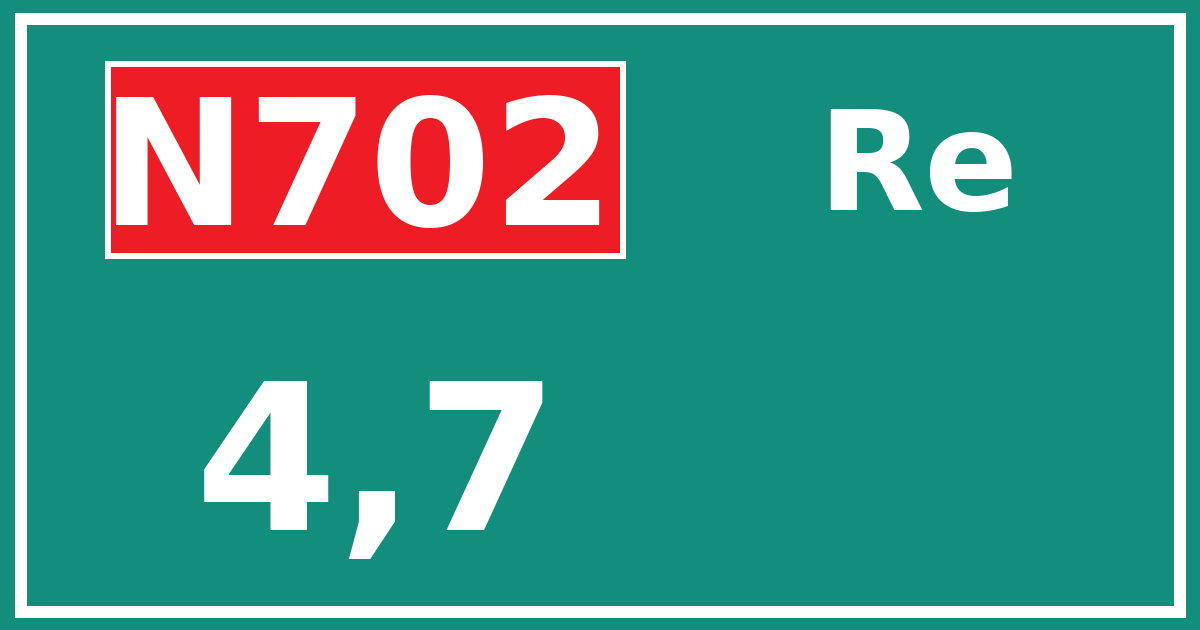 Hectometerbord N702 4,7 zijde Re