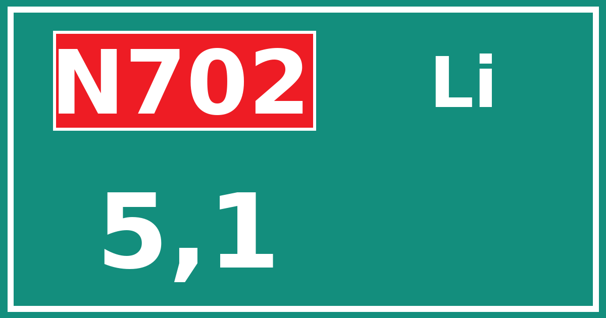 Hectometerbord N702 5,1 zijde Li